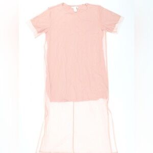 🩰 Forever 21 🩰 Pink Sheer Overlay T-Shirt Dress. Size S